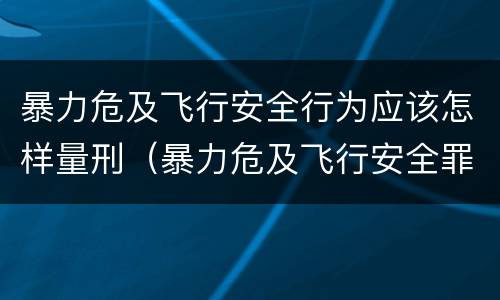 暴力危及飞行安全行为应该怎样量刑（暴力危及飞行安全罪是危险犯吗）
