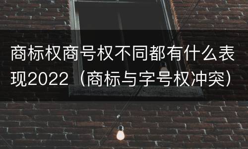 商标权商号权不同都有什么表现2022（商标与字号权冲突）