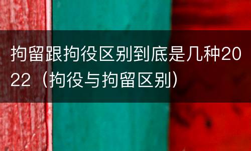 拘留跟拘役区别到底是几种2022(拘役与拘留区别)