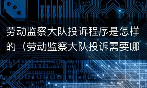 劳动监察大队投诉程序是怎样的（劳动监察大队投诉需要哪些材料）