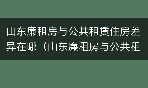 山东廉租房与公共租赁住房差异在哪（山东廉租房与公共租赁住房差异在哪查）