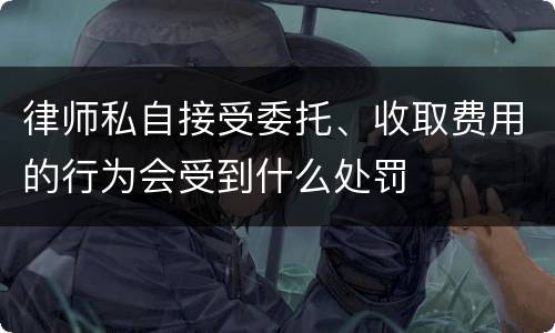 律师私自接受委托、收取费用的行为会受到什么处罚