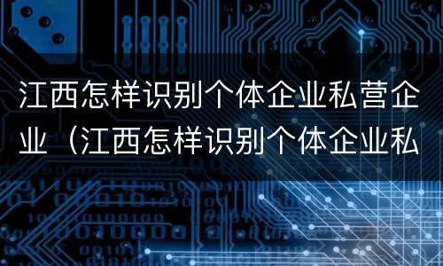 江西怎样识别个体企业私营企业（江西怎样识别个体企业私营企业呢）