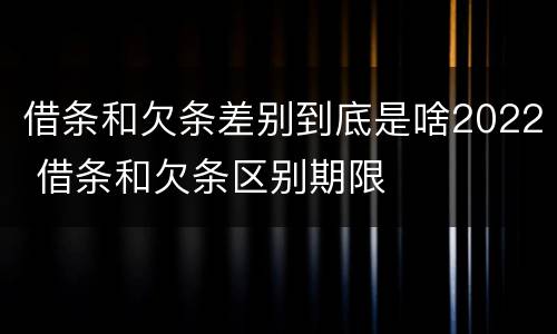 借条和欠条差别到底是啥2022 借条和欠条区别期限