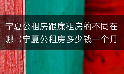 宁夏公租房跟廉租房的不同在哪（宁夏公租房多少钱一个月）
