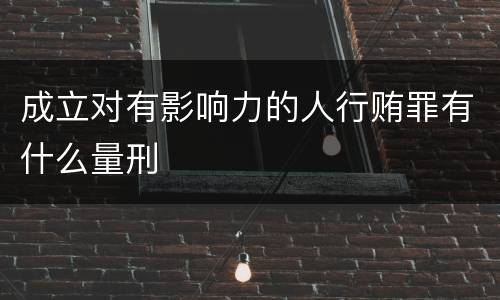 成立对有影响力的人行贿罪有什么量刑