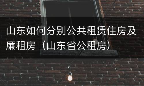 山东如何分别公共租赁住房及廉租房（山东省公租房）