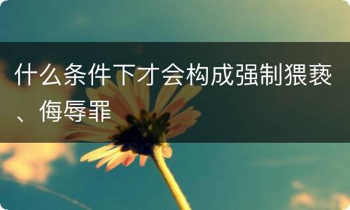 什么条件下才会构成强制猥亵、侮辱罪