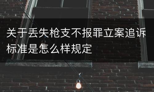 关于丢失枪支不报罪立案追诉标准是怎么样规定