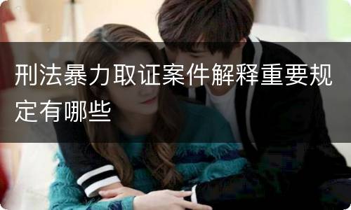 刑法暴力取证案件解释重要规定有哪些