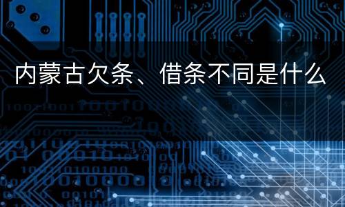 内蒙古欠条、借条不同是什么