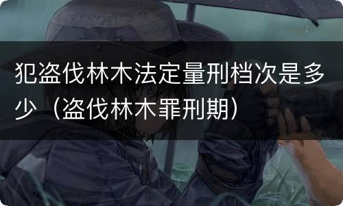 犯盗伐林木法定量刑档次是多少（盗伐林木罪刑期）