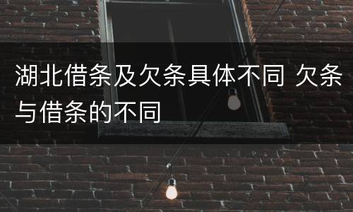 湖北借条及欠条具体不同 欠条与借条的不同