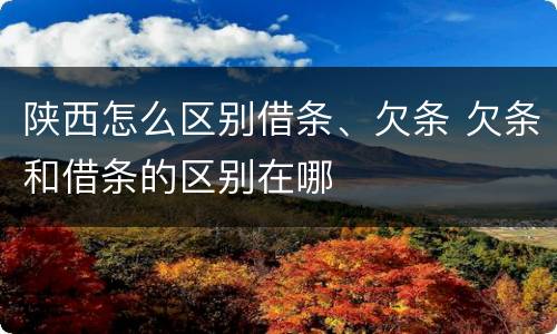 陕西怎么区别借条、欠条 欠条和借条的区别在哪