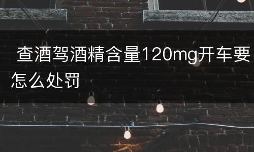 查酒驾酒精含量120mg开车要怎么处罚