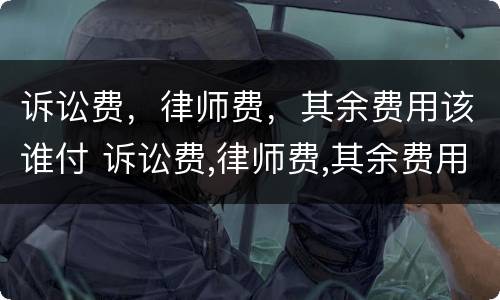 诉讼费，律师费，其余费用该谁付 诉讼费,律师费,其余费用该谁付呢