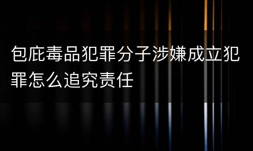 包庇毒品犯罪分子涉嫌成立犯罪怎么追究责任