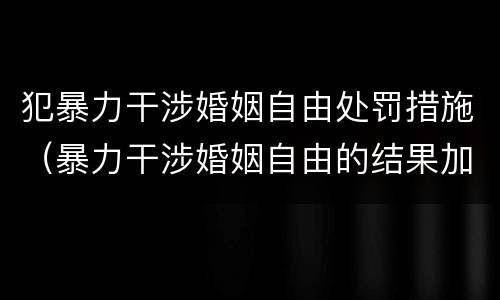 犯暴力干涉婚姻自由处罚措施（暴力干涉婚姻自由的结果加重犯）