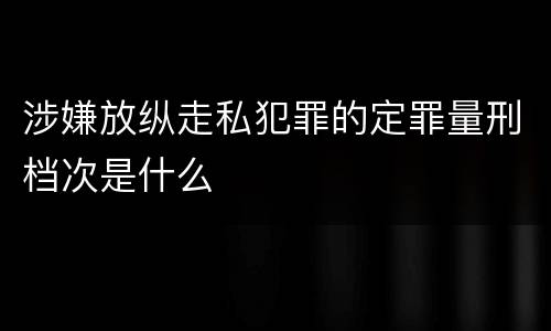 涉嫌放纵走私犯罪的定罪量刑档次是什么