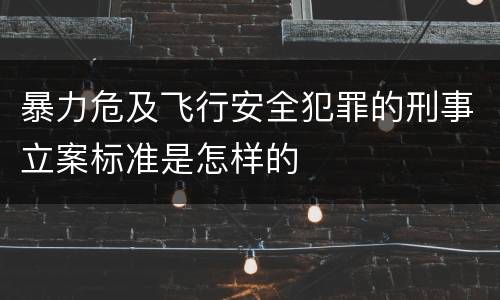 暴力危及飞行安全犯罪的刑事立案标准是怎样的