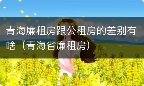 青海廉租房跟公租房的差别有啥（青海省廉租房）
