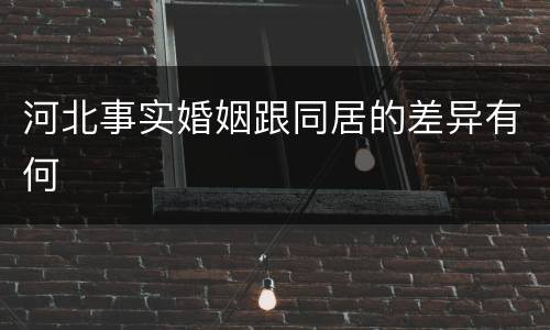 河北事实婚姻跟同居的差异有何