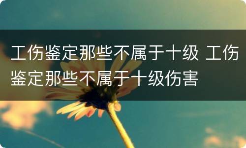 工伤鉴定那些不属于十级 工伤鉴定那些不属于十级伤害