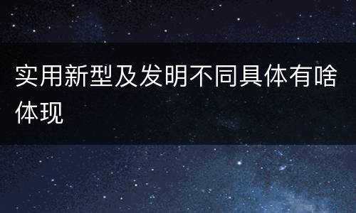 实用新型及发明不同具体有啥体现