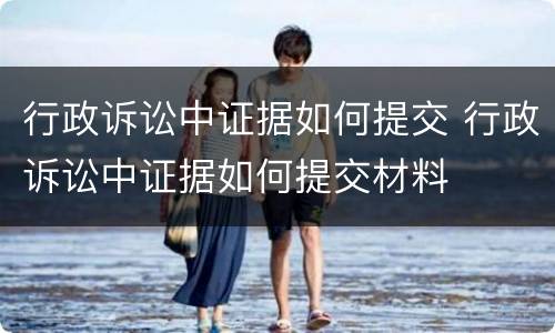 行政诉讼中证据如何提交 行政诉讼中证据如何提交材料