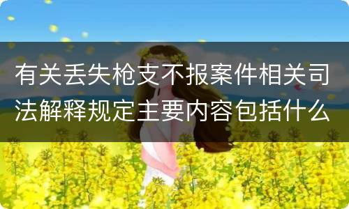 有关丢失枪支不报案件相关司法解释规定主要内容包括什么