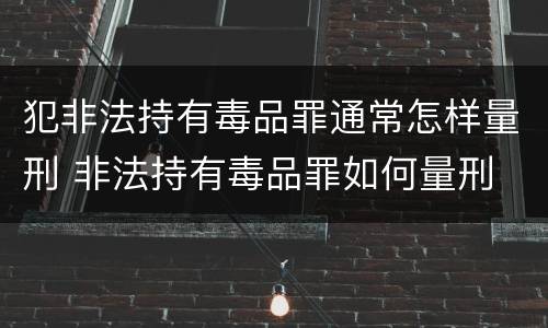 犯非法持有毒品罪通常怎样量刑 非法持有毒品罪如何量刑