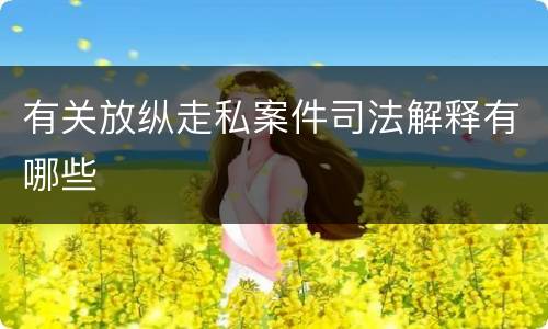 有关放纵走私案件司法解释有哪些