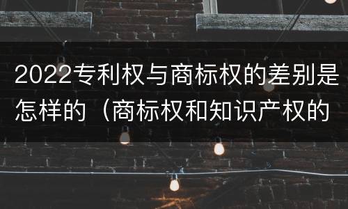 2022专利权与商标权的差别是怎样的（商标权和知识产权的区别）