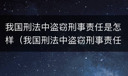 我国刑法中盗窃刑事责任是怎样（我国刑法中盗窃刑事责任是怎样的）