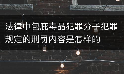 法律中包庇毒品犯罪分子犯罪规定的刑罚内容是怎样的