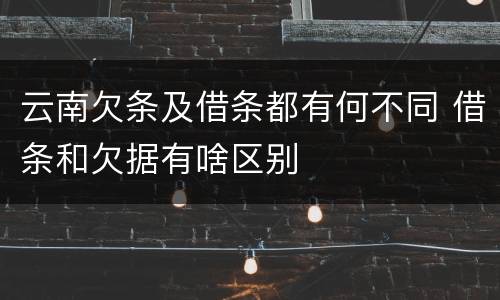 云南欠条及借条都有何不同 借条和欠据有啥区别