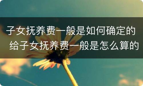 子女抚养费一般是如何确定的 给子女抚养费一般是怎么算的?
