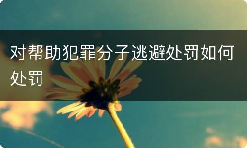 对帮助犯罪分子逃避处罚如何处罚