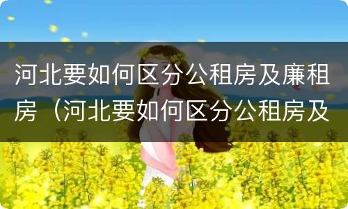河北要如何区分公租房及廉租房（河北要如何区分公租房及廉租房呢）