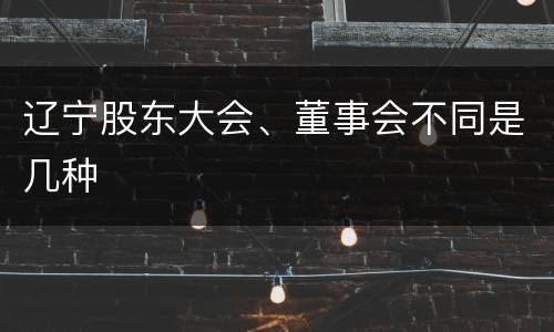 辽宁股东大会、董事会不同是几种