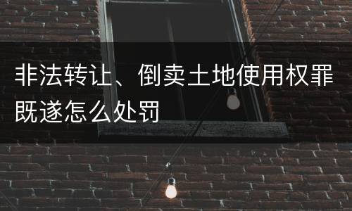 非法转让、倒卖土地使用权罪既遂怎么处罚