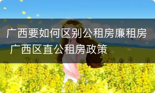广西要如何区别公租房廉租房 广西区直公租房政策