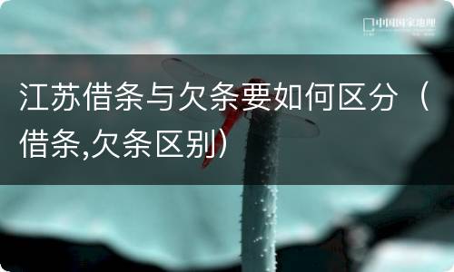 江苏借条与欠条要如何区分（借条,欠条区别）