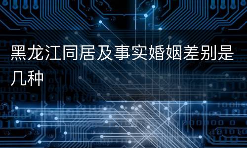 黑龙江同居及事实婚姻差别是几种