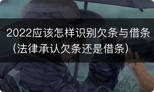 2022应该怎样识别欠条与借条（法律承认欠条还是借条）