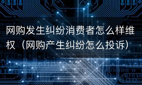 网购发生纠纷消费者怎么样维权（网购产生纠纷怎么投诉）