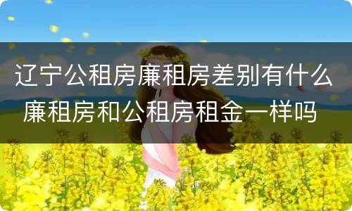 辽宁公租房廉租房差别有什么 廉租房和公租房租金一样吗