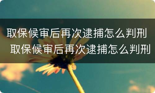 取保候审后再次逮捕怎么判刑 取保候审后再次逮捕怎么判刑的