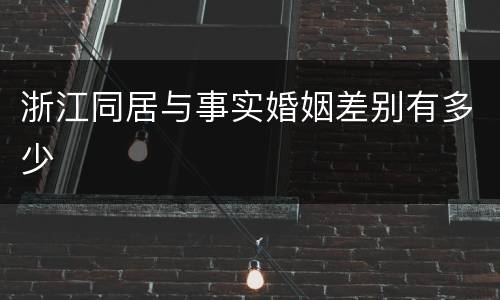 浙江同居与事实婚姻差别有多少