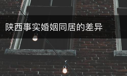 陕西事实婚姻同居的差异